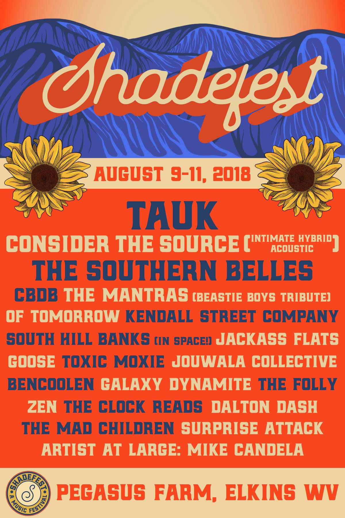Shadefest IV Music Festival @ Pegasus Farm Campground – Elkins, West Virginia – 8/9/2018