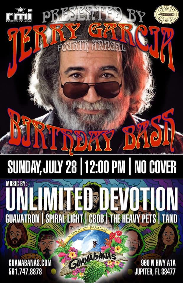 Guanabanas Island Restaurant & Bar – 4th Annual Jerry Garcia Birthday Bash – Jupiter, Florida – 7/28/2019
